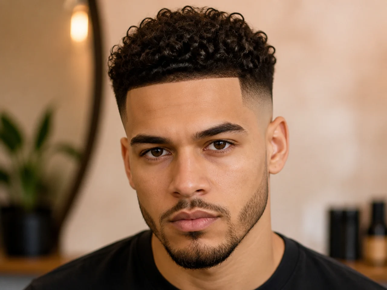 A curly high skin fade