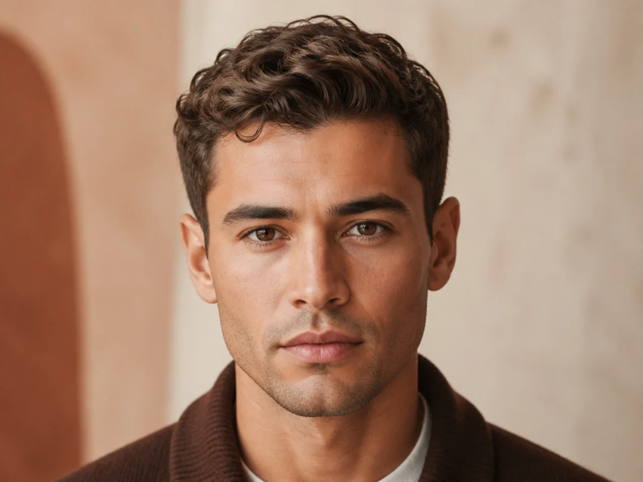 A curly ivy league styled with matte paste