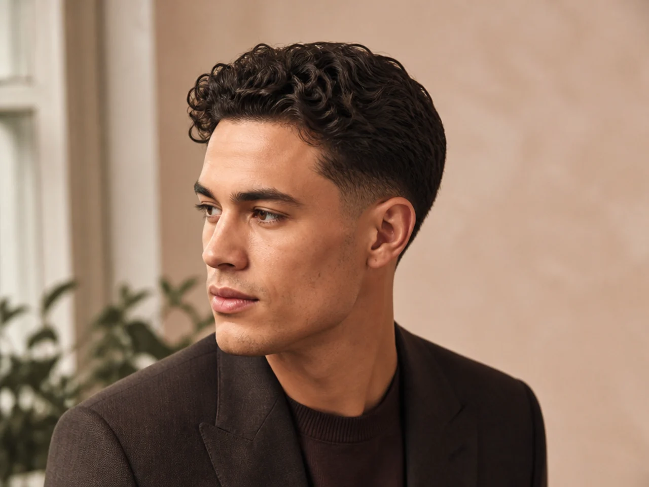 A curly ivy league styled with cream