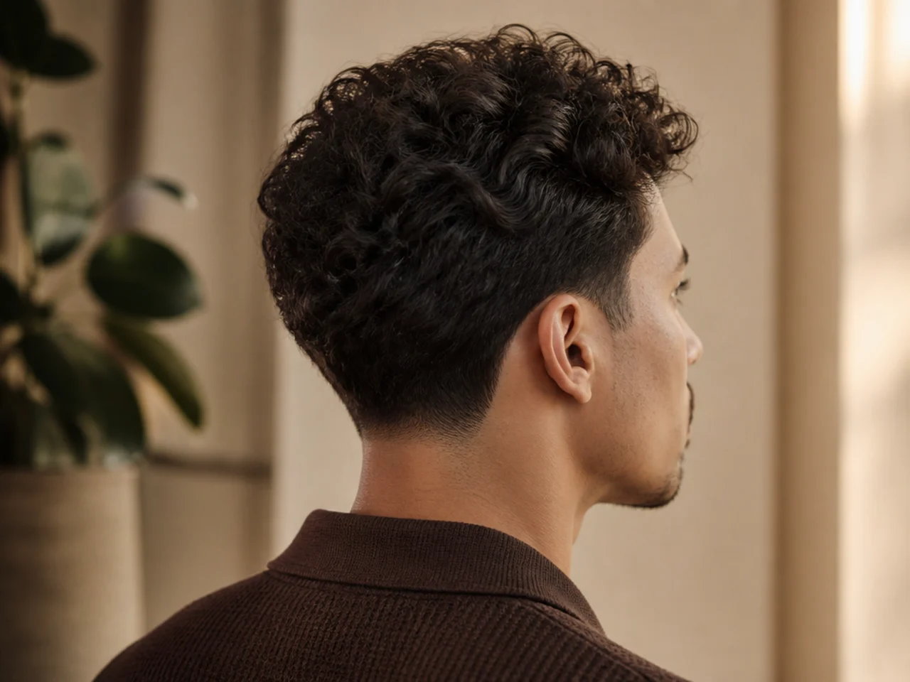 A fine curly ivy league haircut