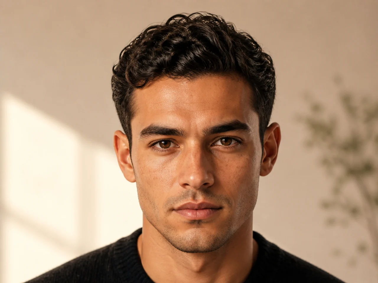 A 2C curly ivy league haircut