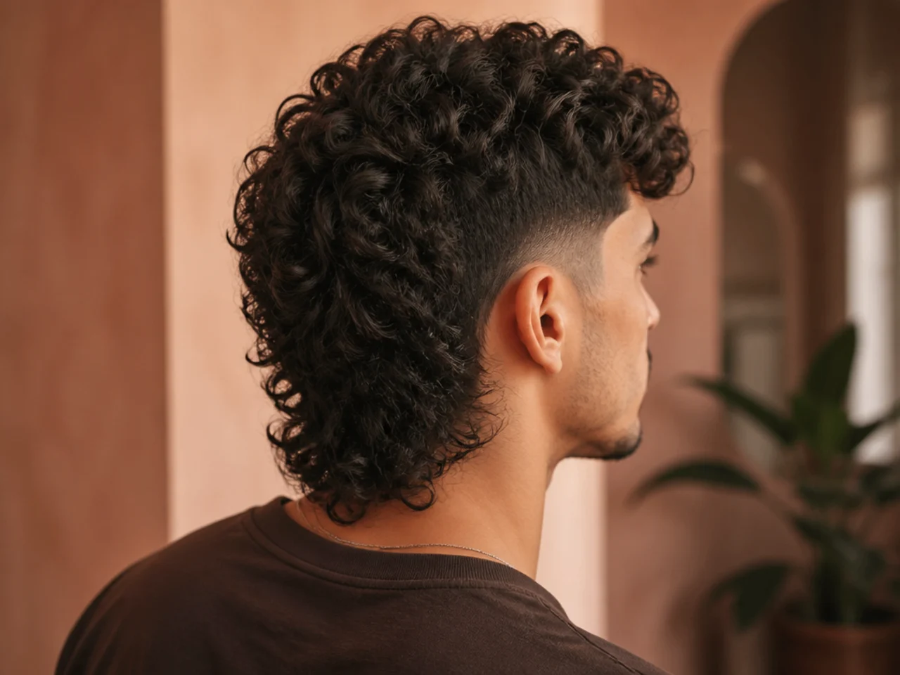 A curly mullet haircut