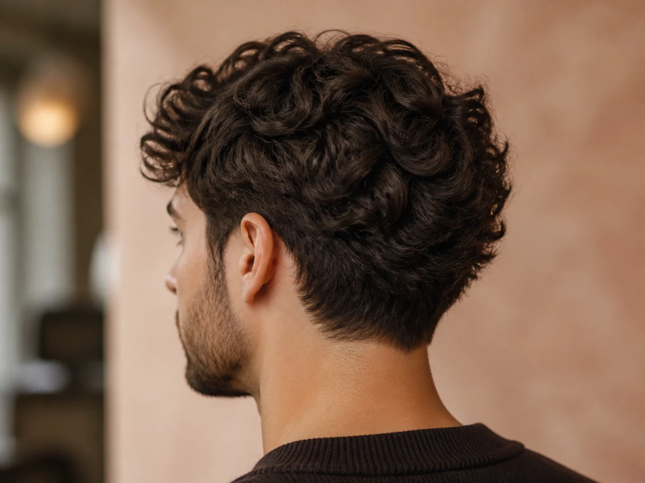 Mid-length curly hair on a man