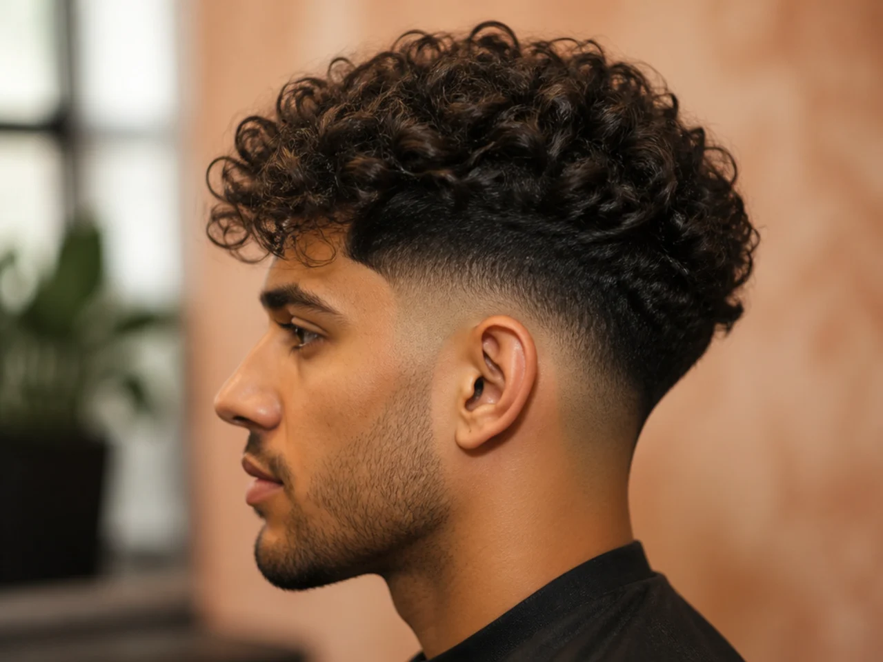 A blended curly undercut