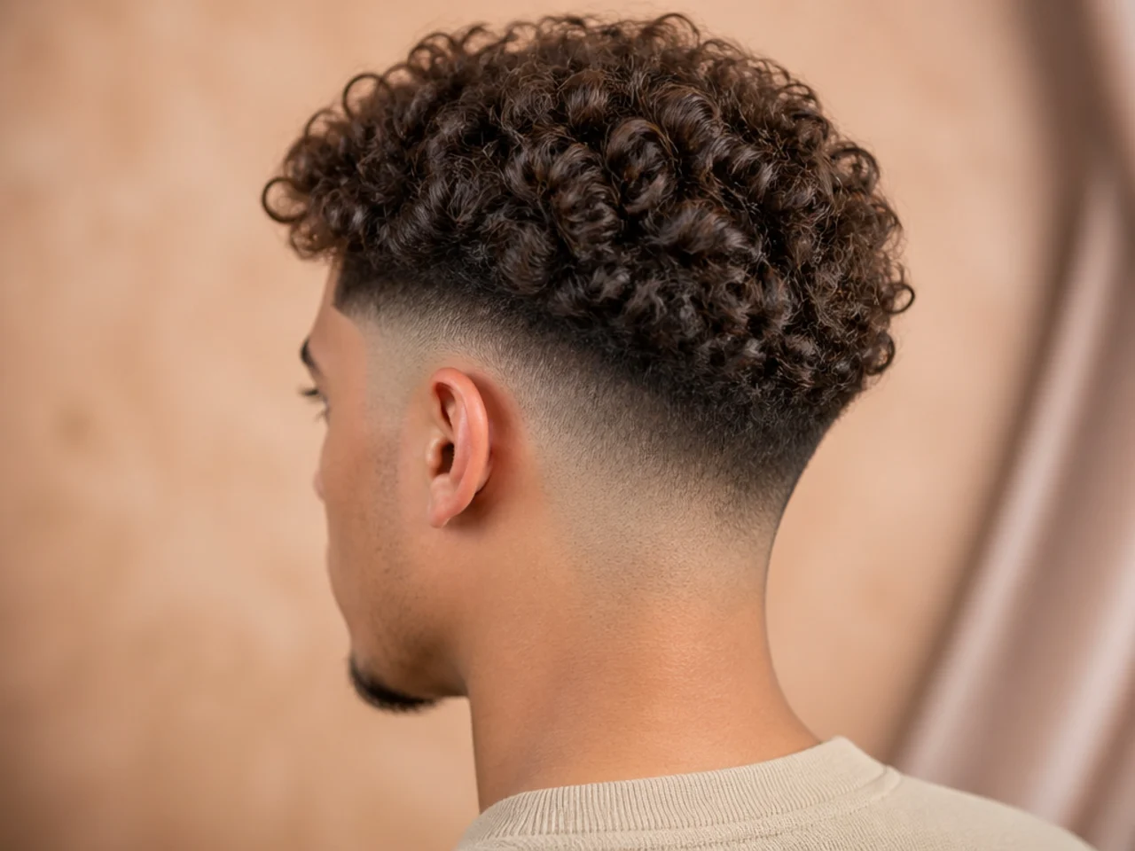 Loose 3A curls over a mid fade