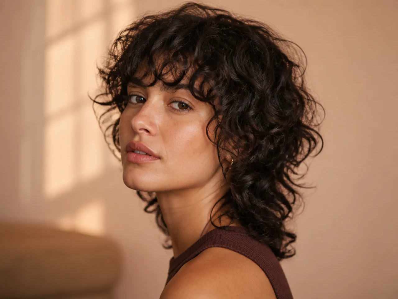 A curly shag with a tapered perimeter