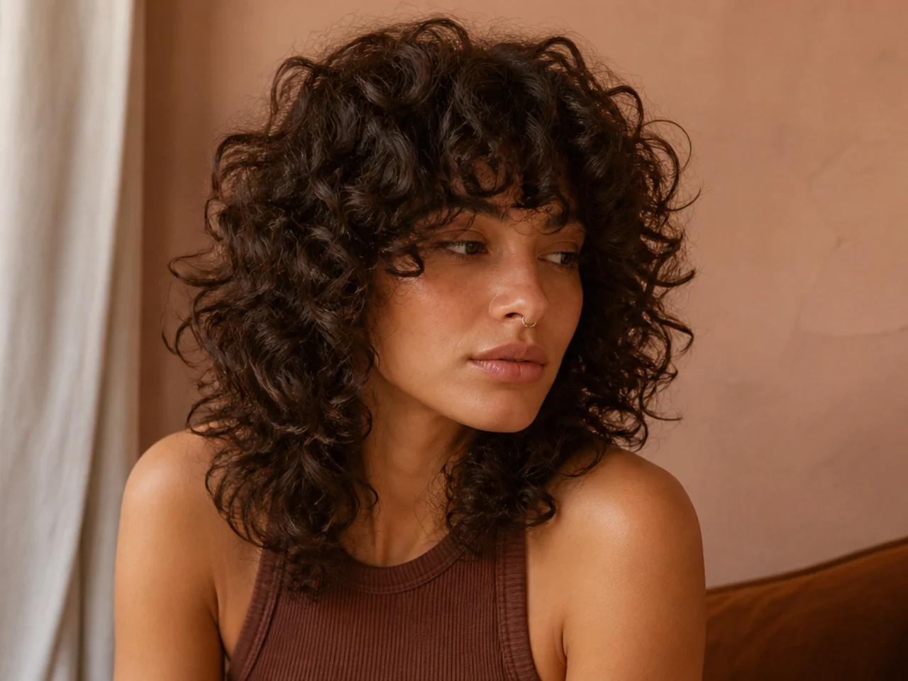 A curly shag on defined spiral curls
