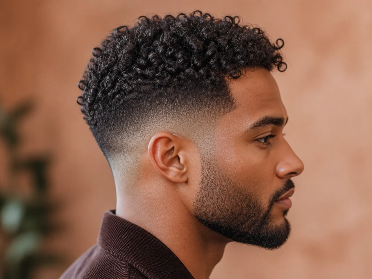 3C corkscrew curls with weight removed at the crown
