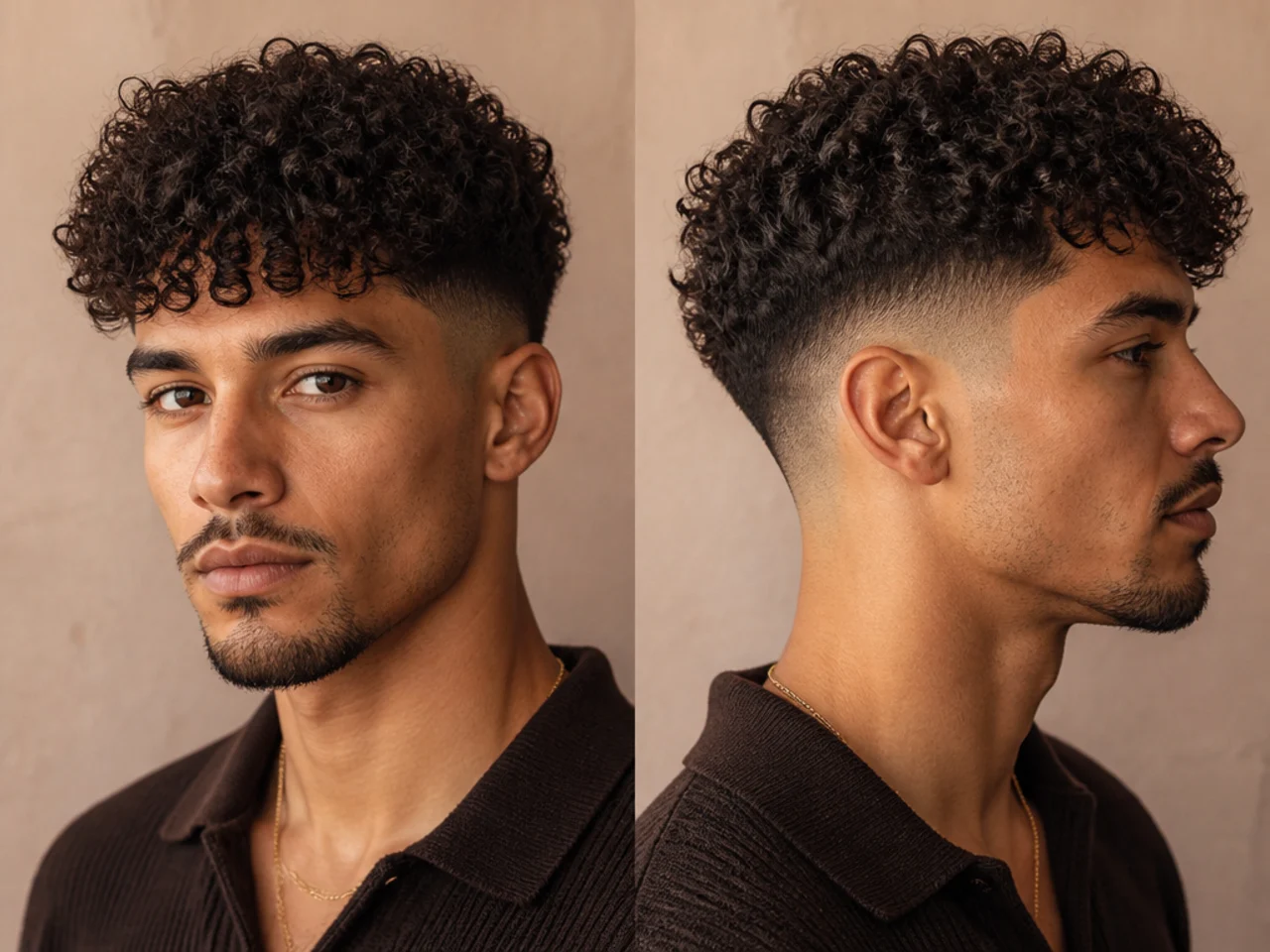 A curly fringe left long to allow for shrinkage