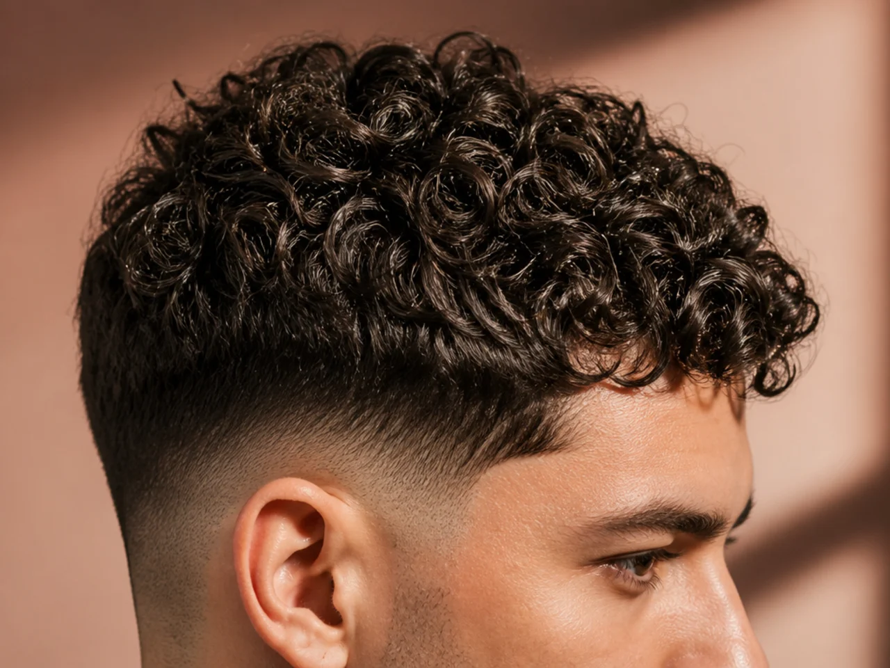 A short curly haircut photographed dry on day two