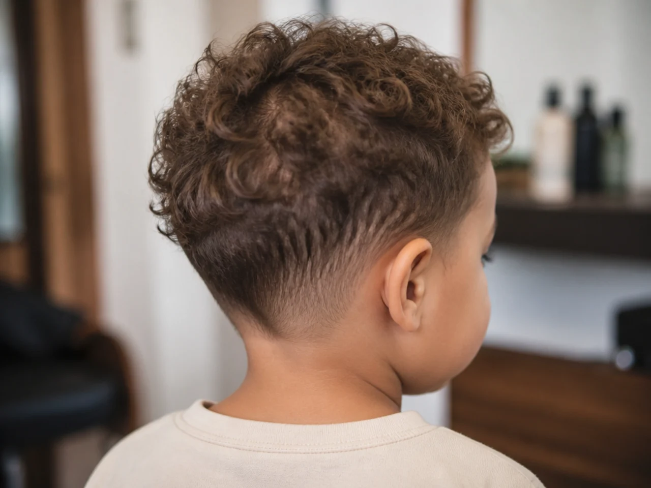 A toddler boy with air-dried curls and no product