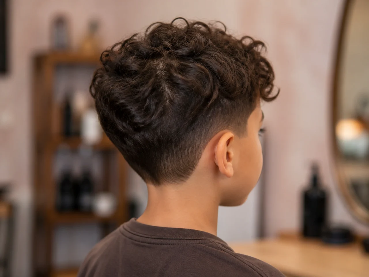 A young boy with a slightly grown-out curly crop