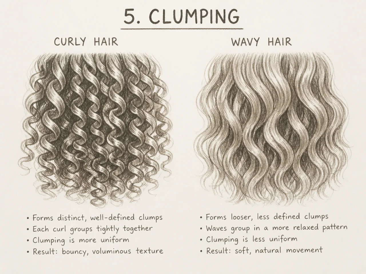 Clumping compared between the two types