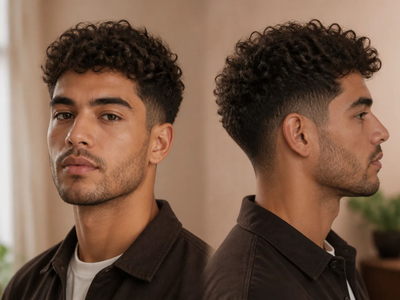 A man in the middle of growing out textured hair
