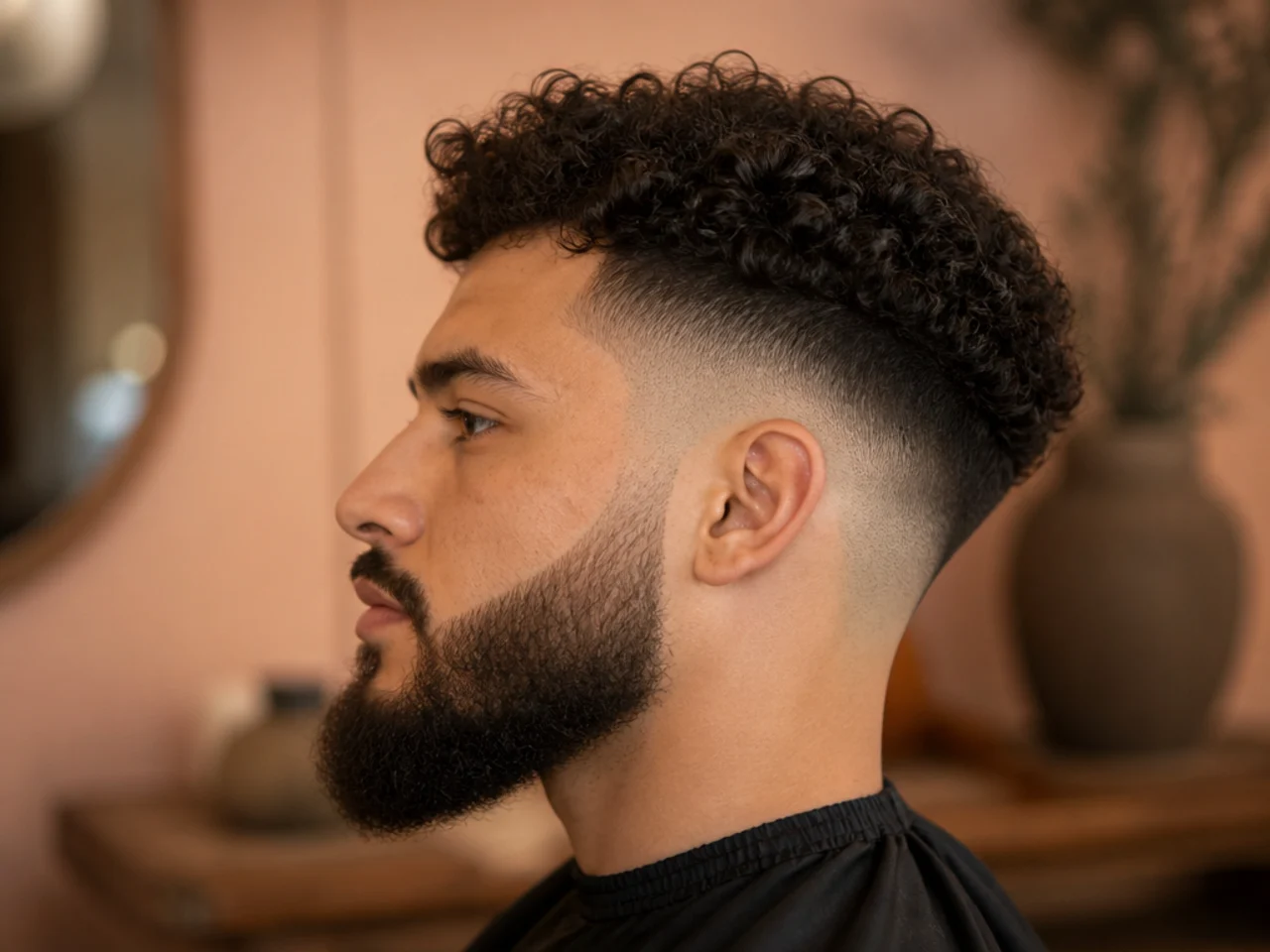 A man with curly hair and a beard