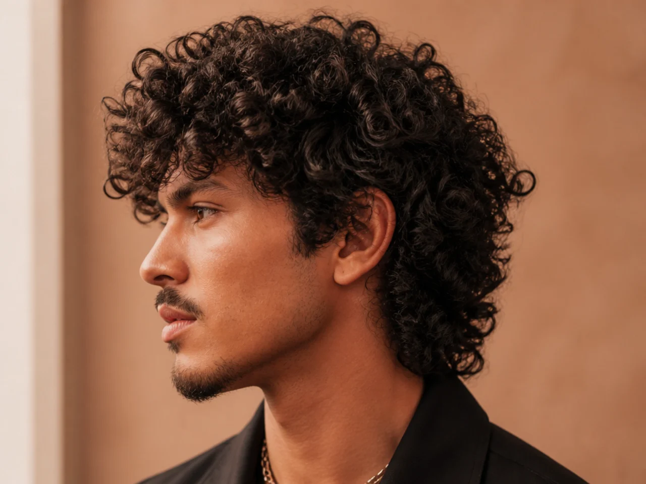 Coily 4A wolf cut with defined S-pattern coils layered around the crown on a Black man