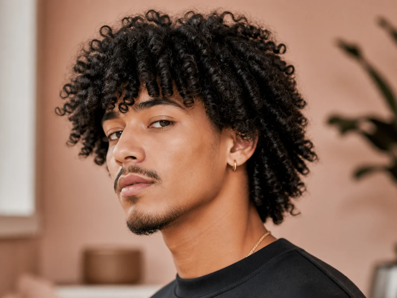 Coily 4B wolf cut with zigzag pattern and generous internal layering on natural hair