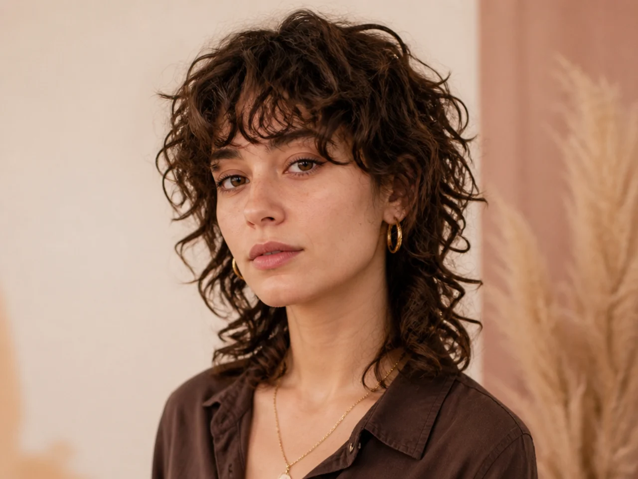 Curly wolf cut on fine curly hair