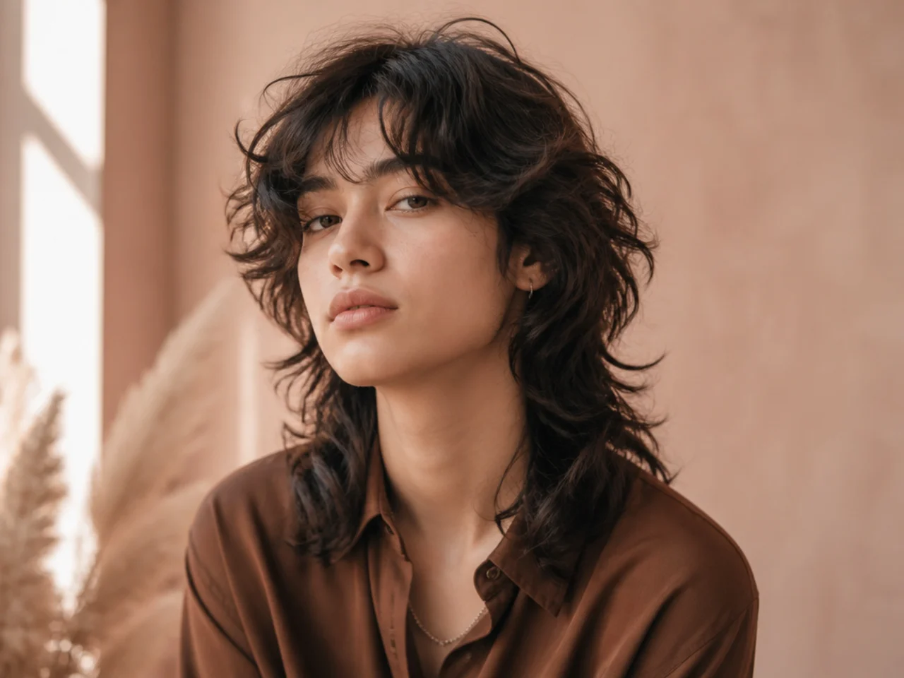 Wolf cut on 2B wavy hair