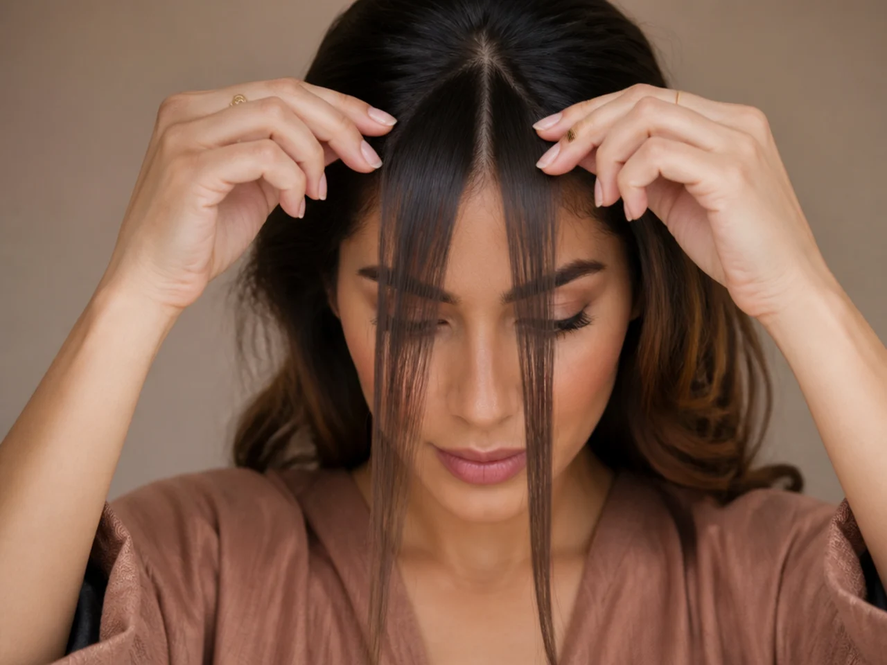 A fringe section split into two equal halves