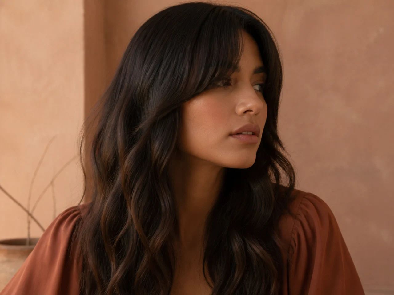 A smoothed curtain fringe above wavy lengths