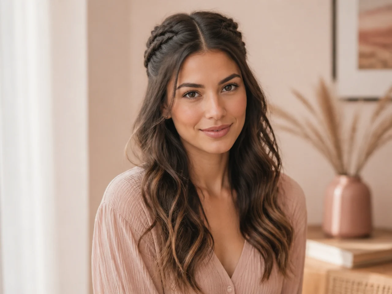 Half-Up Fishtail Braids