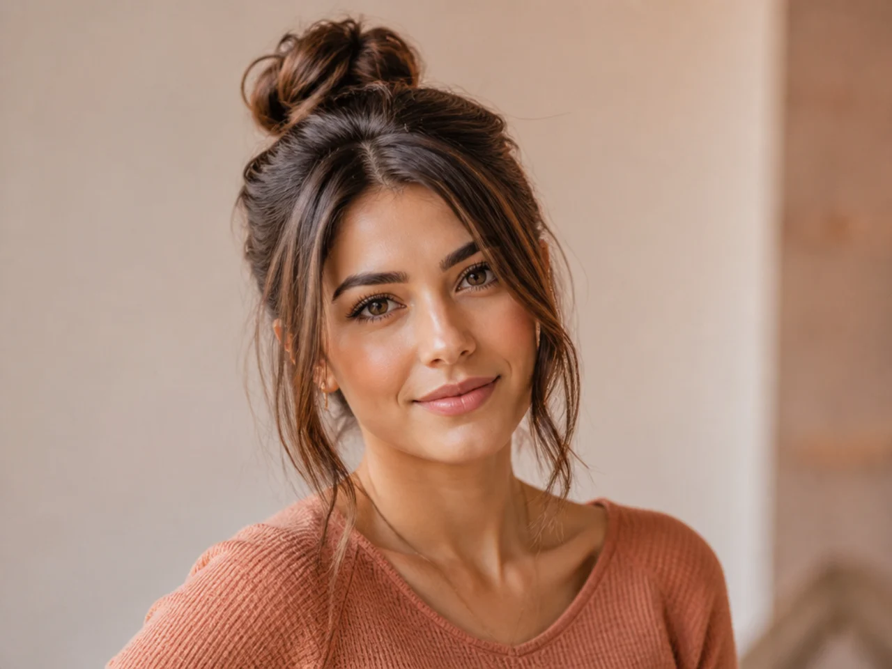 Messy Bun With Face-Framing Pieces