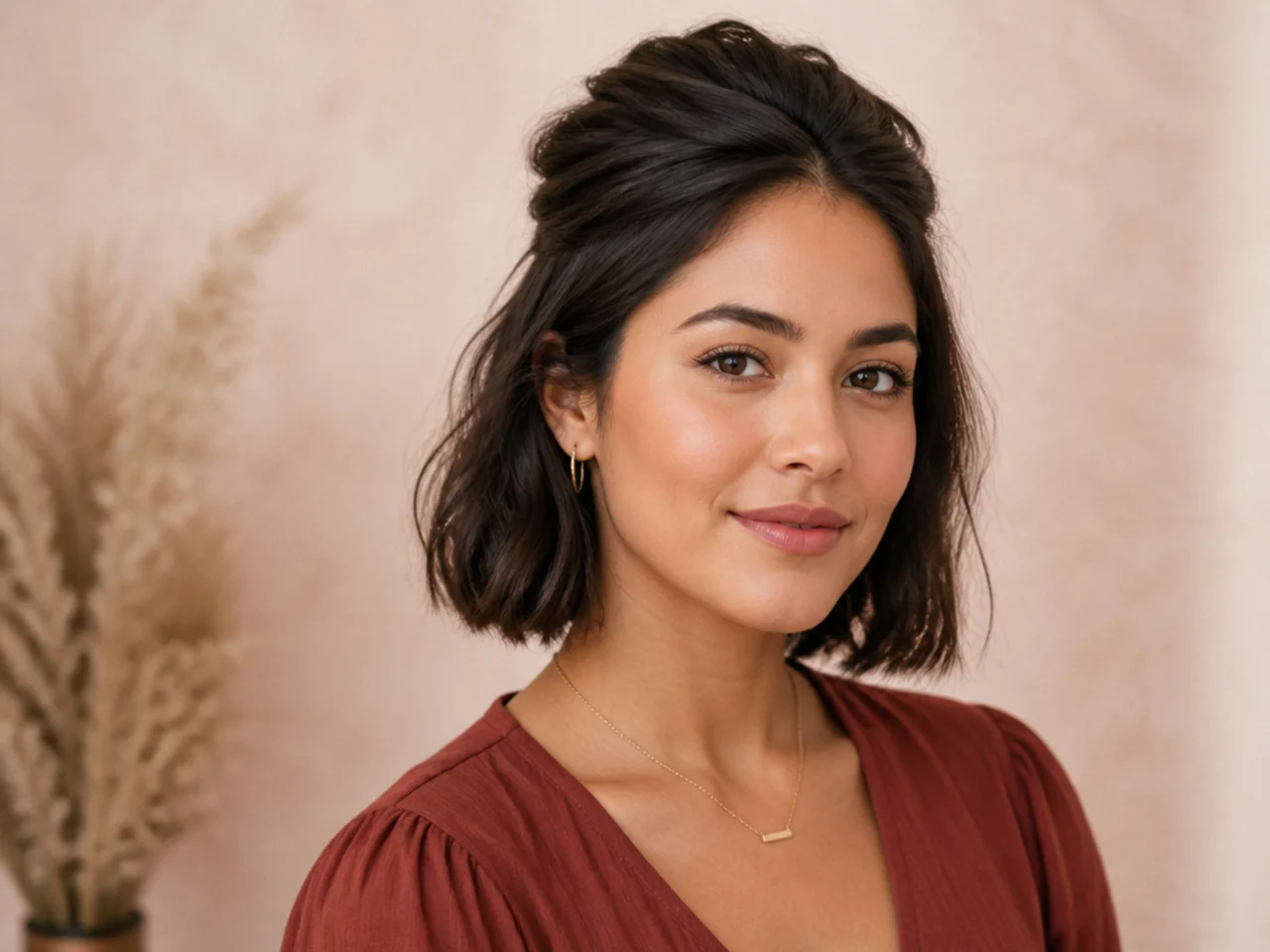Short Bouffant Half-Up