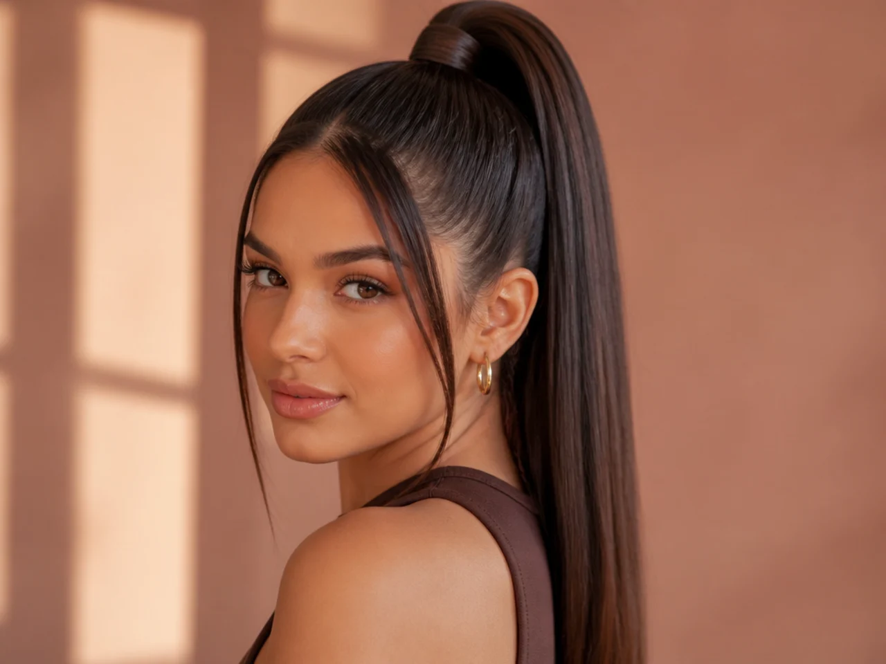 A high ponytail