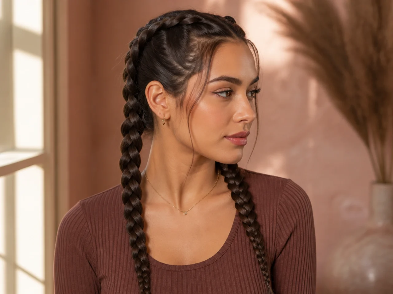 Two Dutch braids