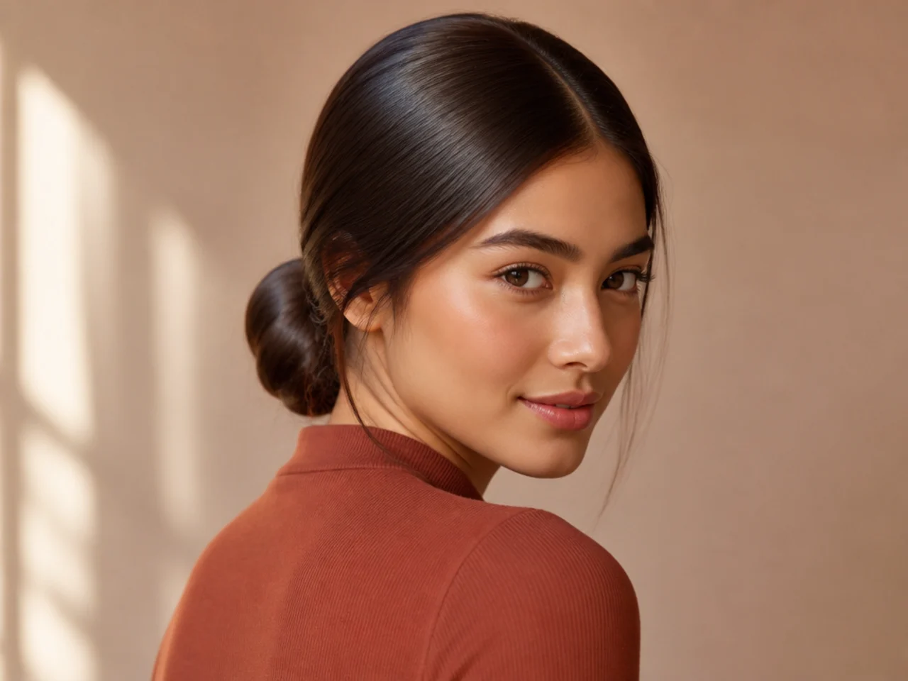 A low bun with one tie