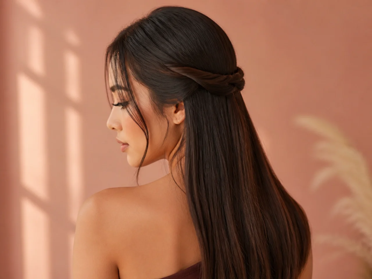 A twisted half-up