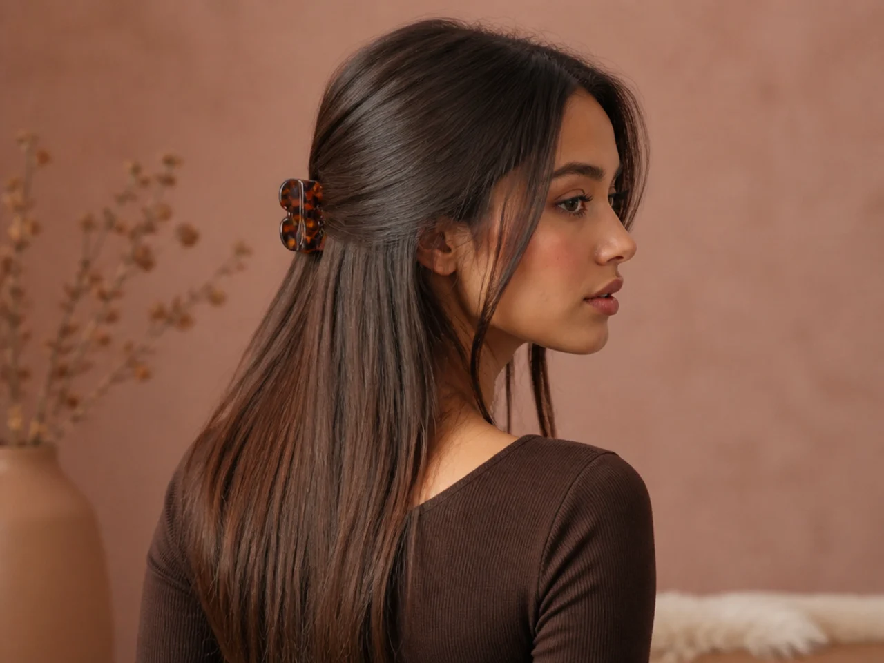 A half-up with a clip