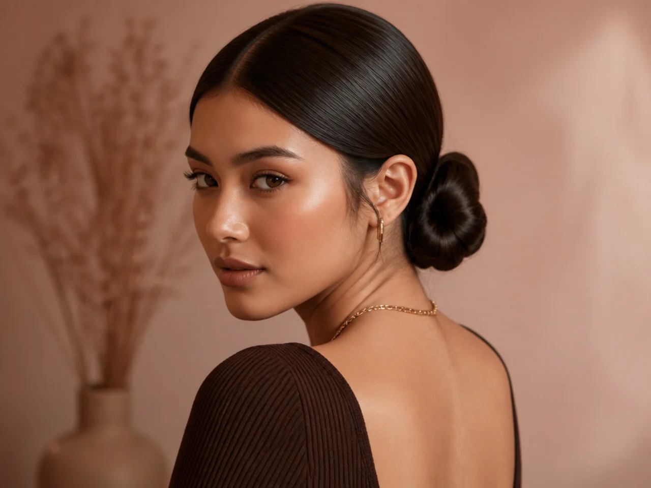 A double-anchored low bun