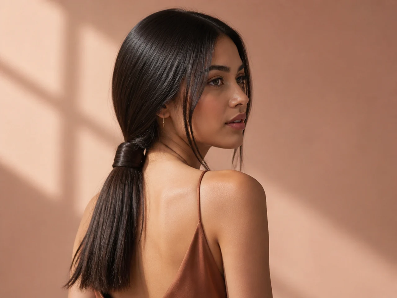 A tie wrapped with a section of hair