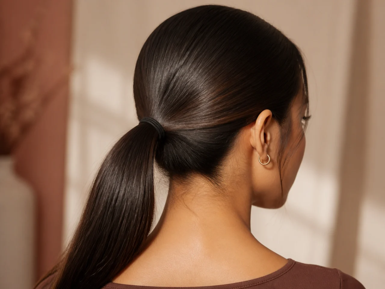 A single elastic strained on slippery hair
