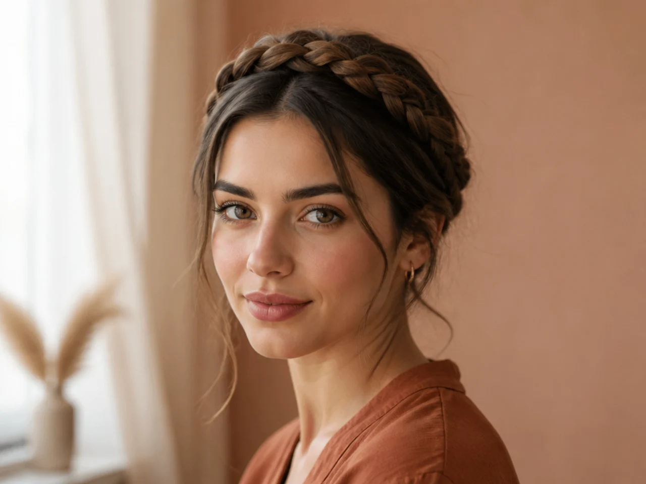 A braid wrapped around the crown