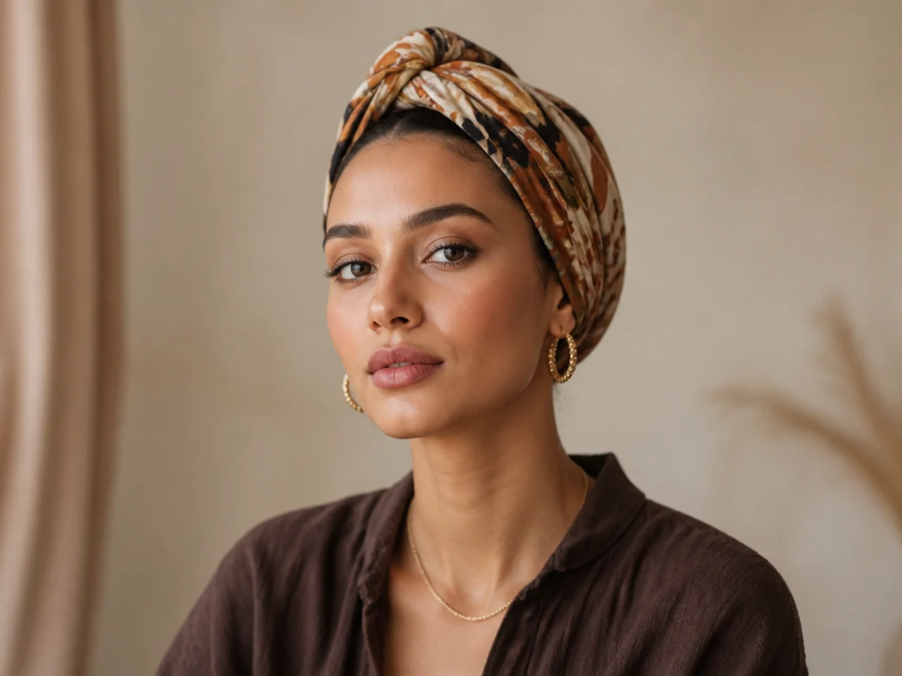 A full head scarf covering the hair