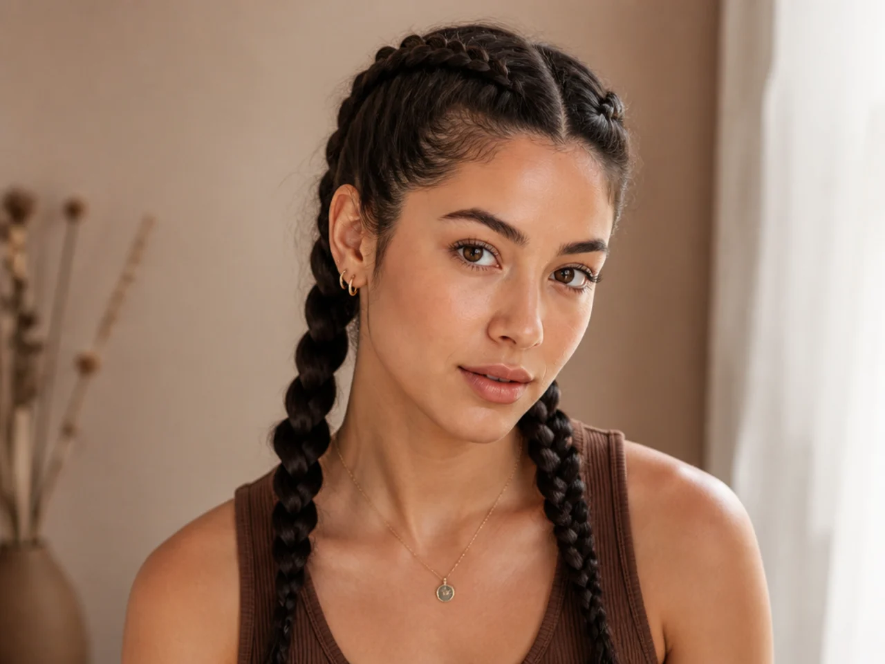 Two Dutch braids