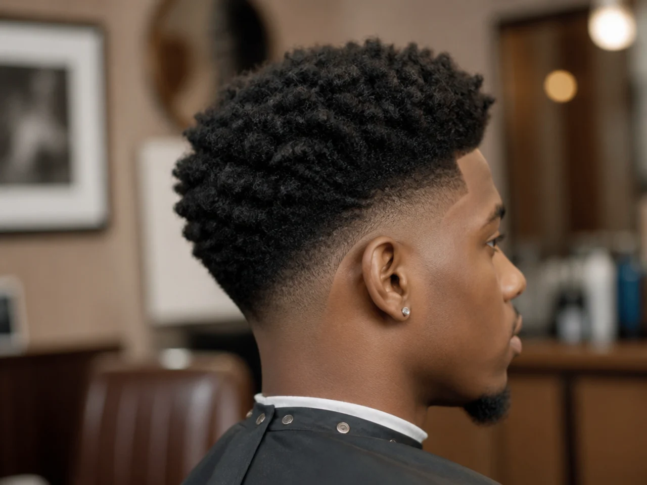Drop fade on coily 4C hair