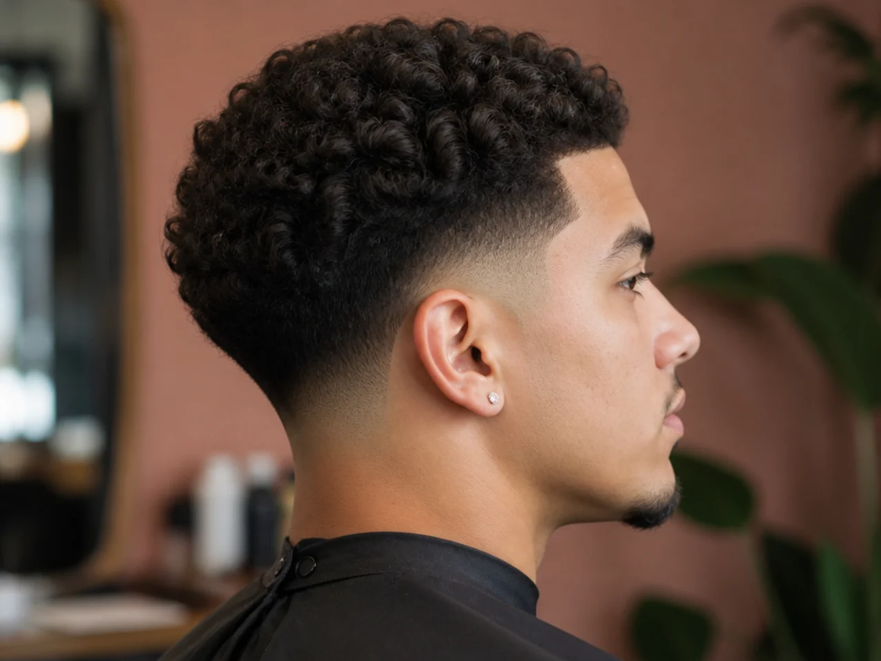 A drop fade three weeks after cutting showing a softened curve