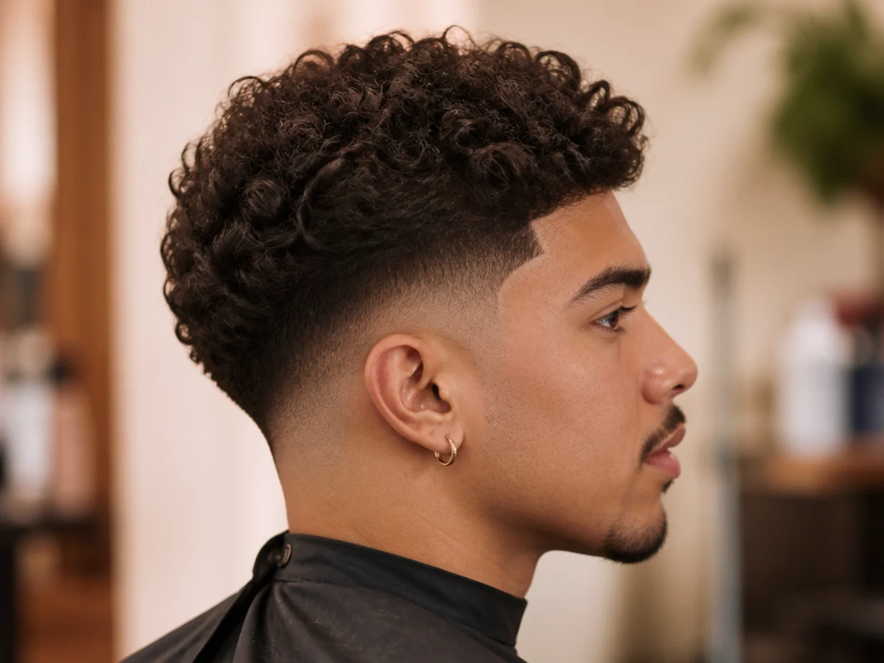 Mid drop fade curving down from temple height