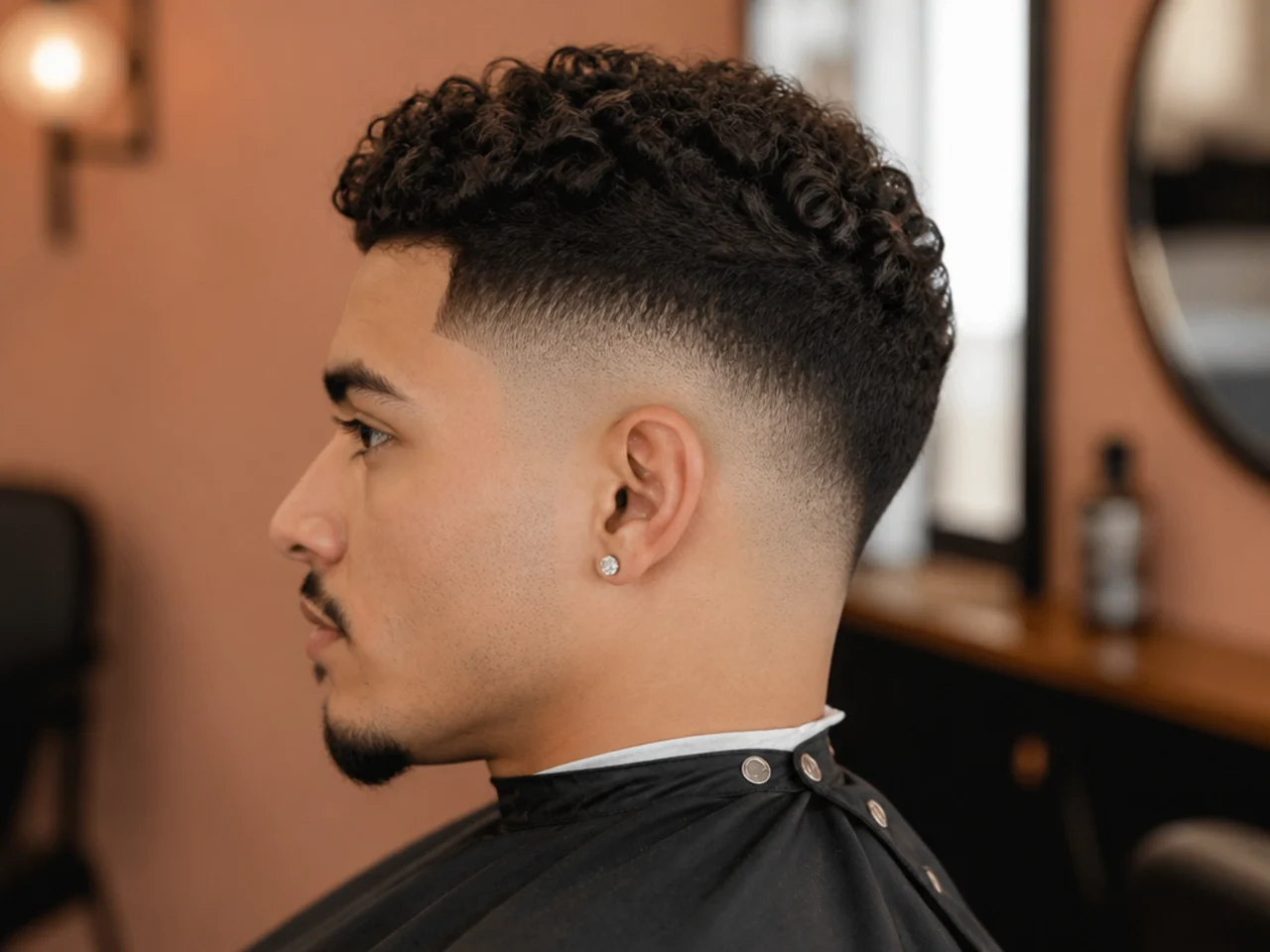 High drop fade with a pronounced curve