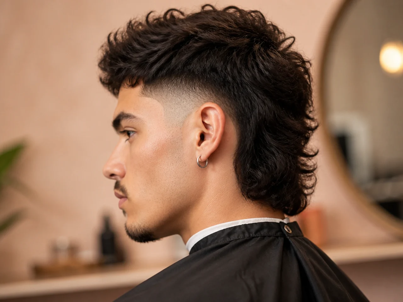 Drop fade paired with a modern mullet