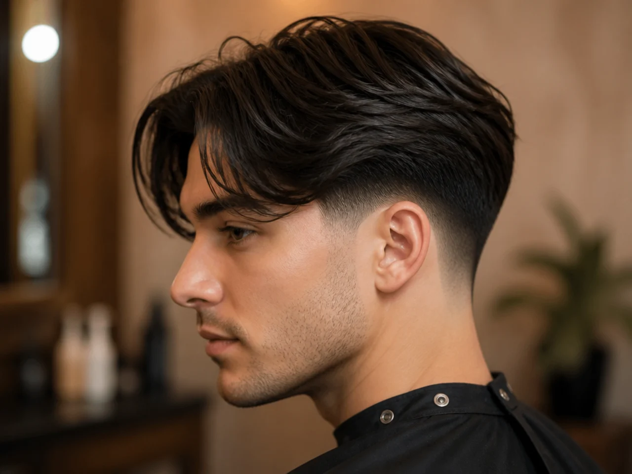 Drop fade with a middle part and curtain length