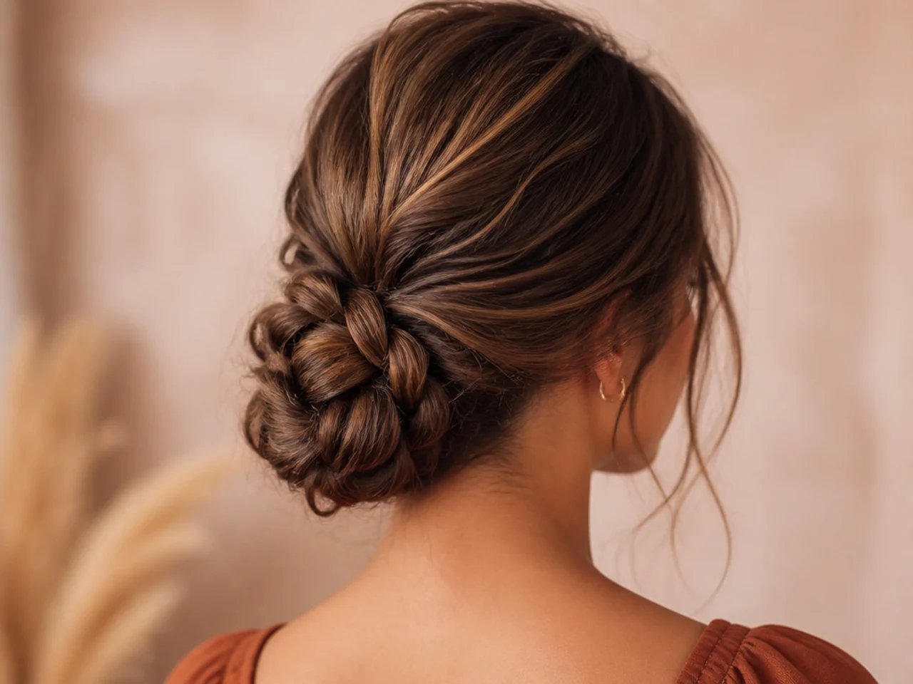 A bun made from a braided length