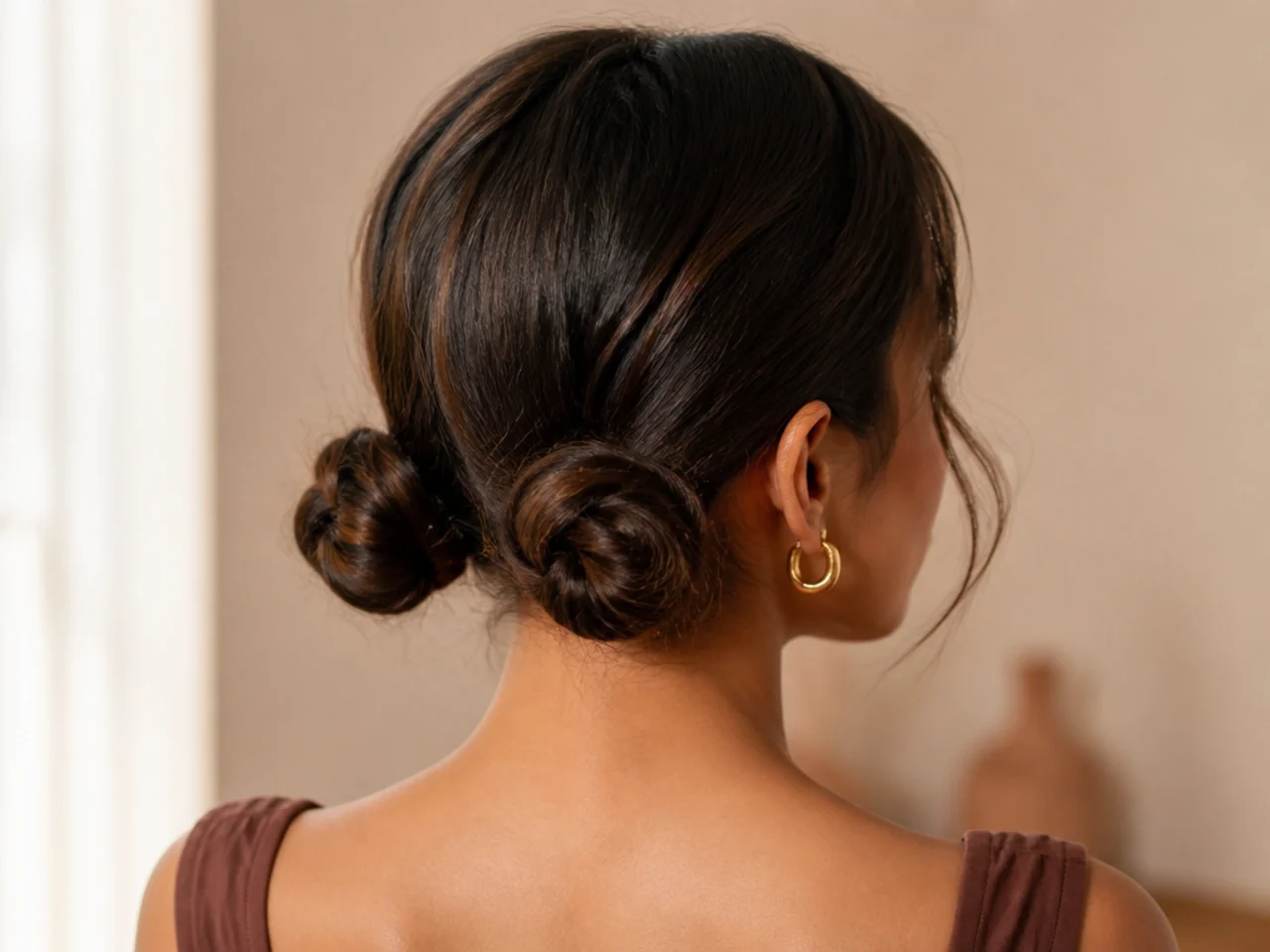 Two low buns