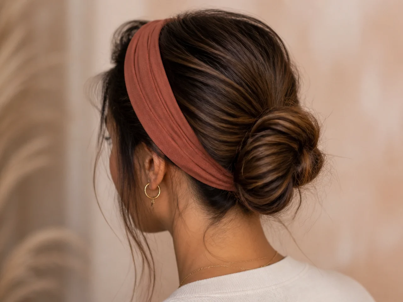 A bun worn with a headband