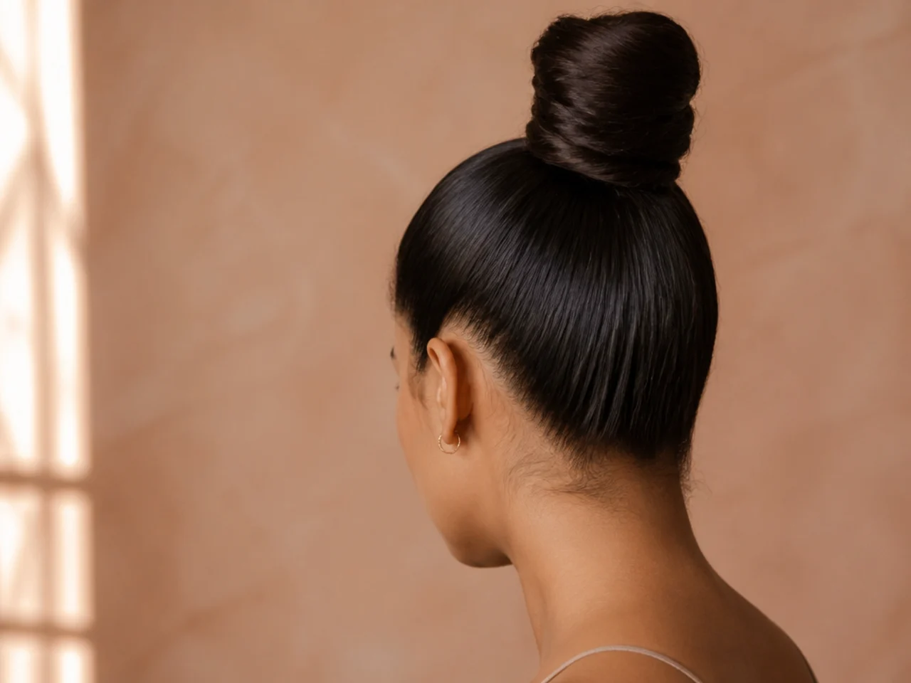 A bun pulled uncomfortably tight
