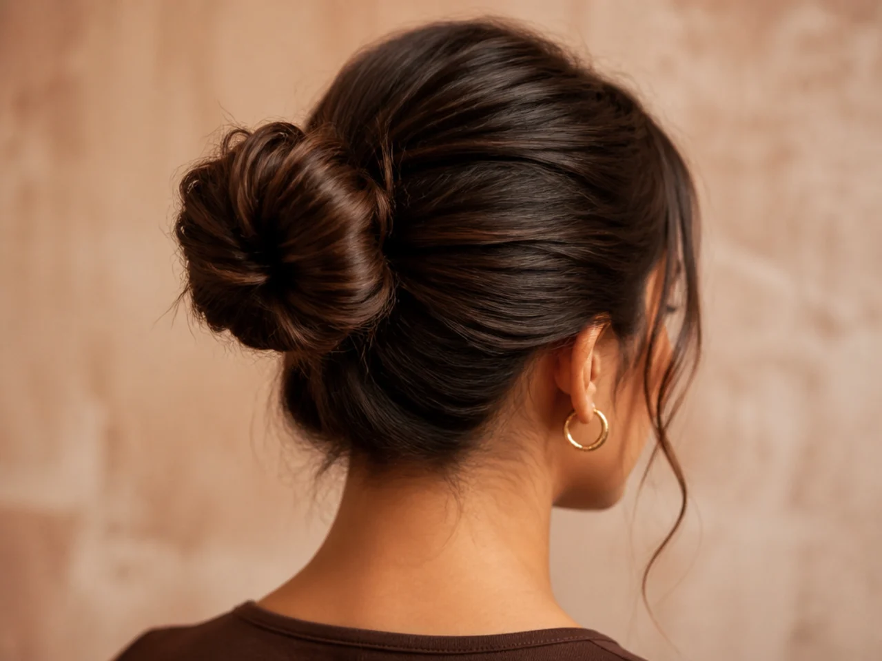A mid-height anchored bun